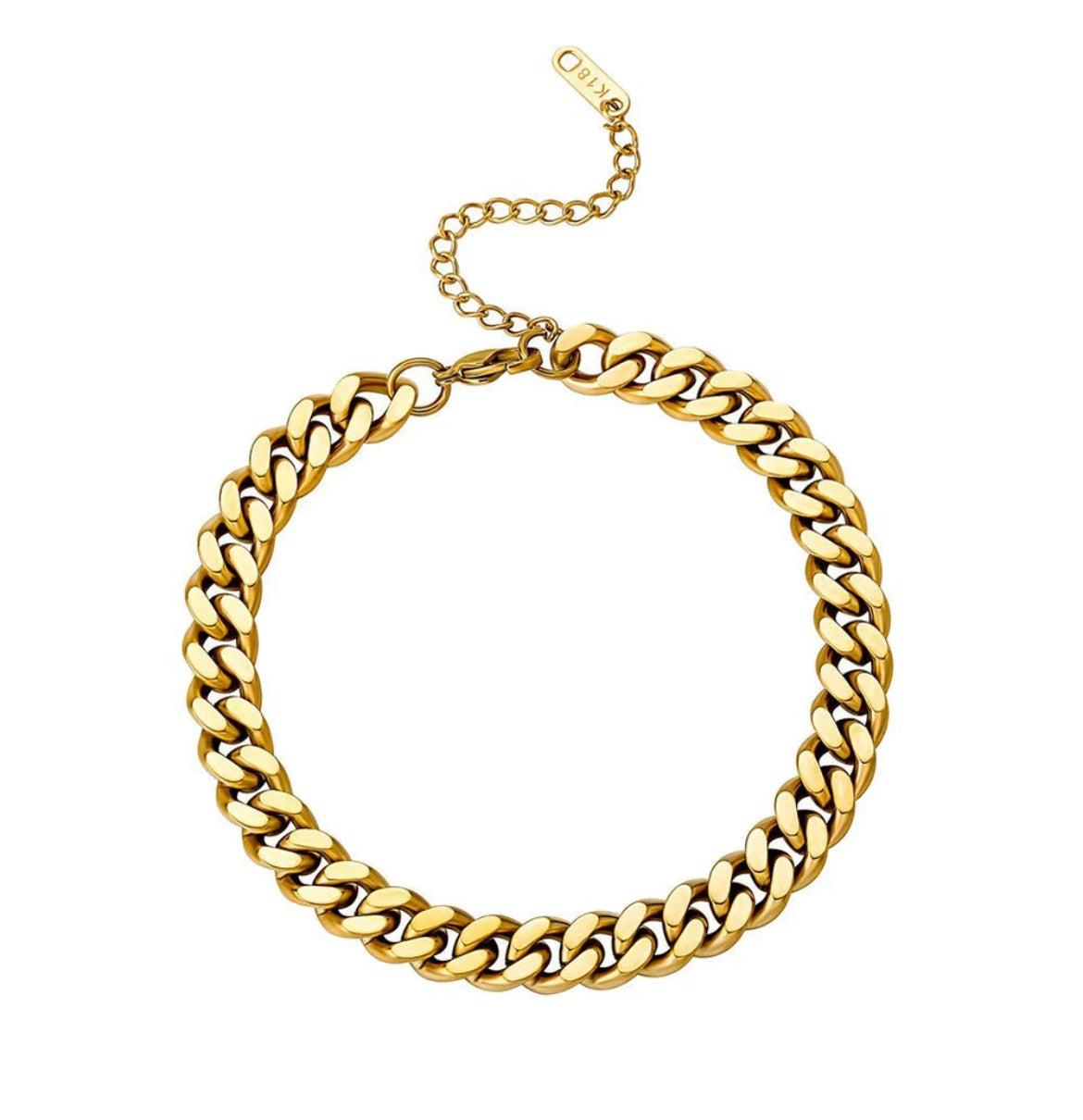 GOLD PLATED CUBAN CHAIN ANKLET