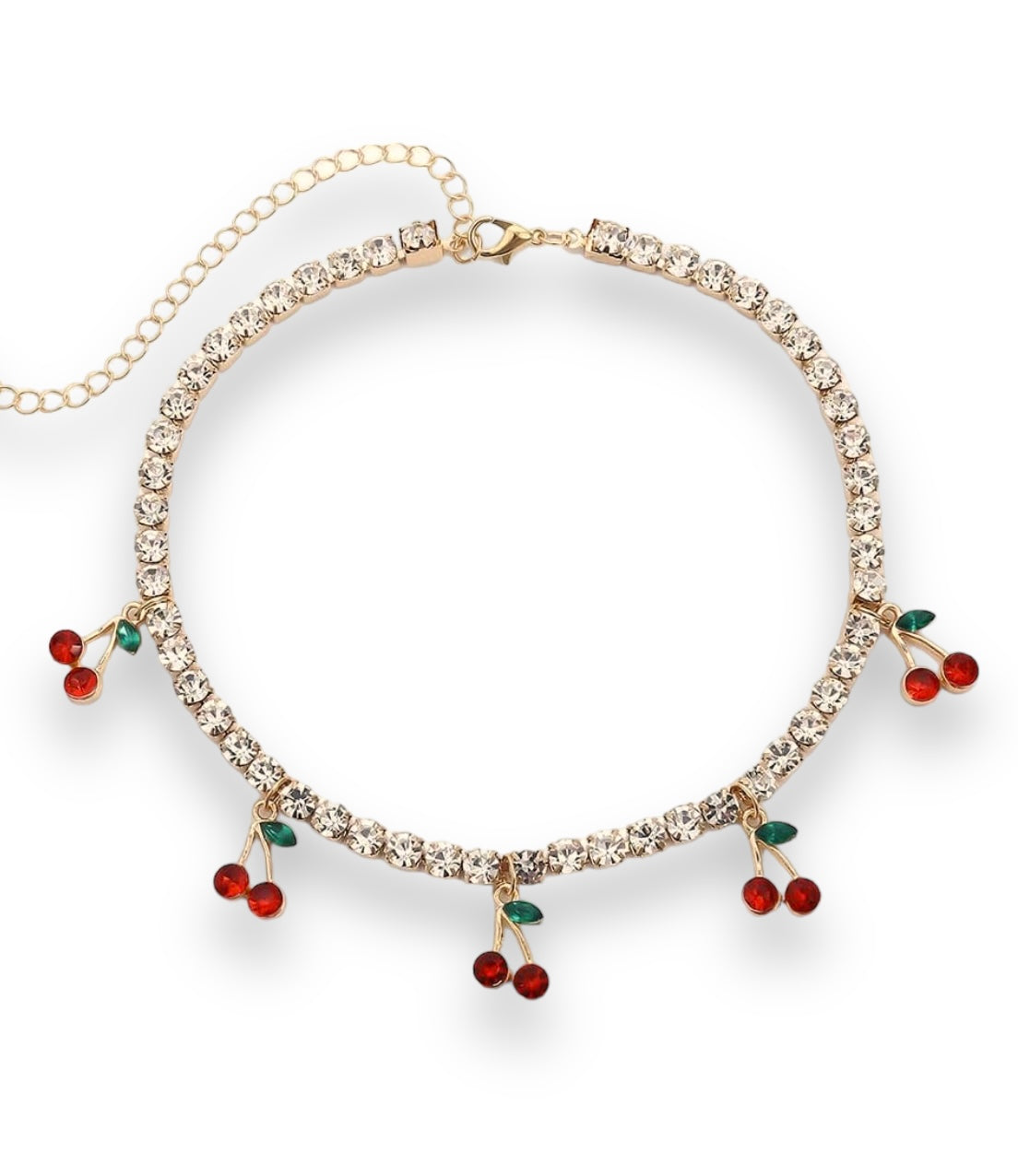 Cherry tennis choker necklace